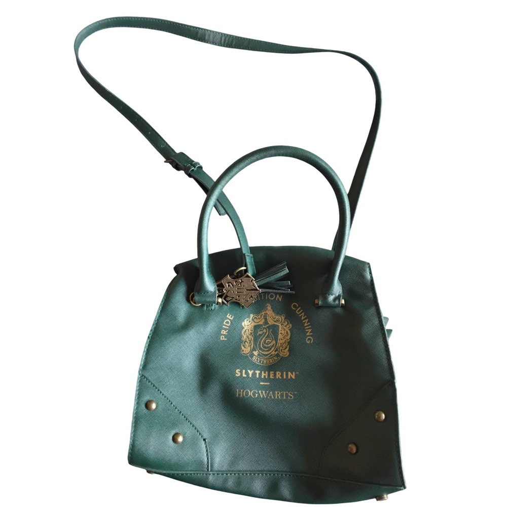 Bioworld Harry Potter Slytherin Green Faux Leather Satchel Crossbody Bag Handbag